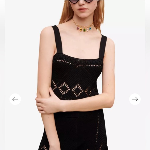 NWT Maje Mayon cropped crochet-knit top - Picture 2 of 5